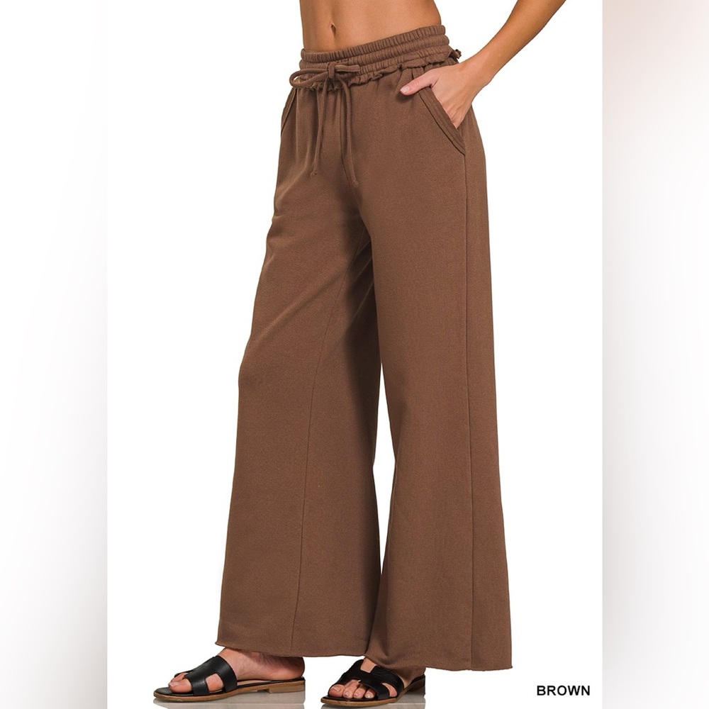 Zenana Outfitters Brown Wide-Leg Pants
